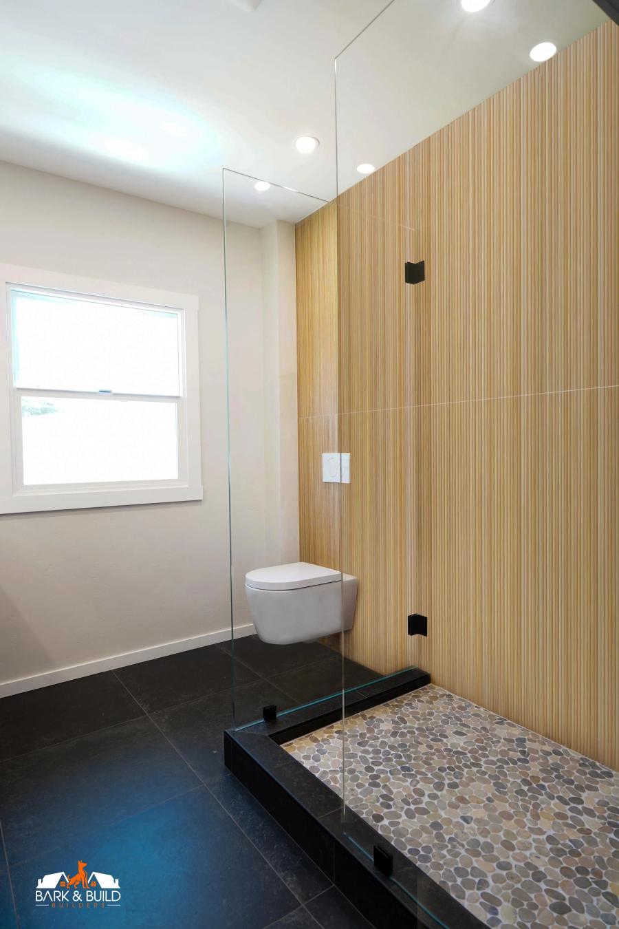 Belmont master bathroom — finished view