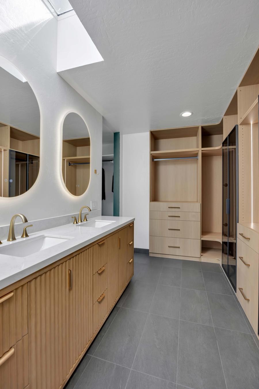 San Francisco master suite — coordinated vanity and closet