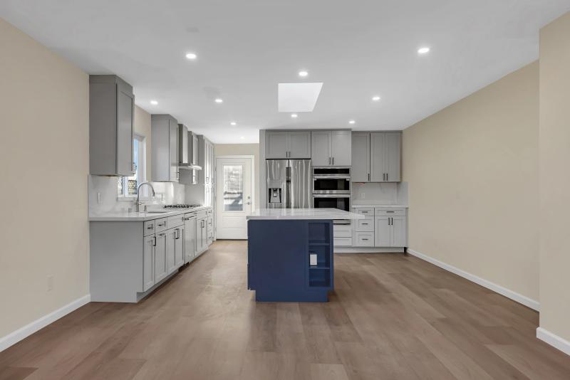 San Mateo kitchen — island and window over the sink
