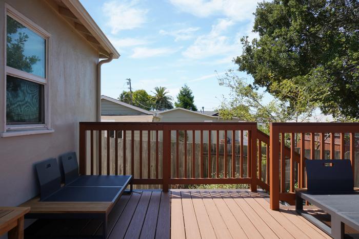 TREX deck — perimeter railing and open view