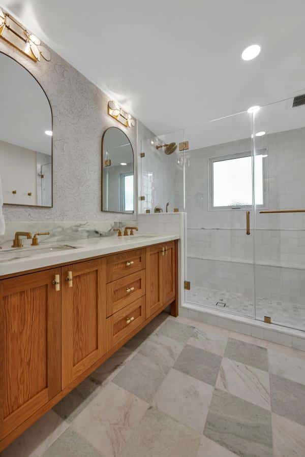 San Carlos master bath — double vanity with marble counter