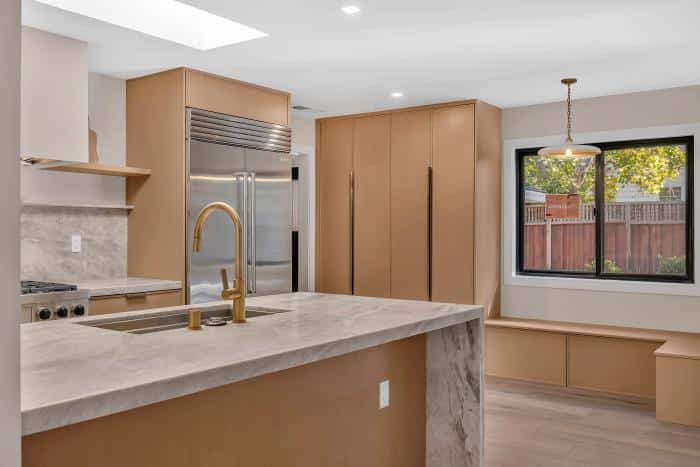 Walnut Creek kitchen — Sub-Zero refrigerator and prep sink