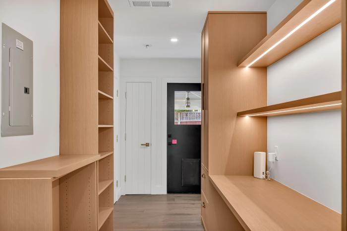 Walnut Creek — white oak walk-in closet shelving