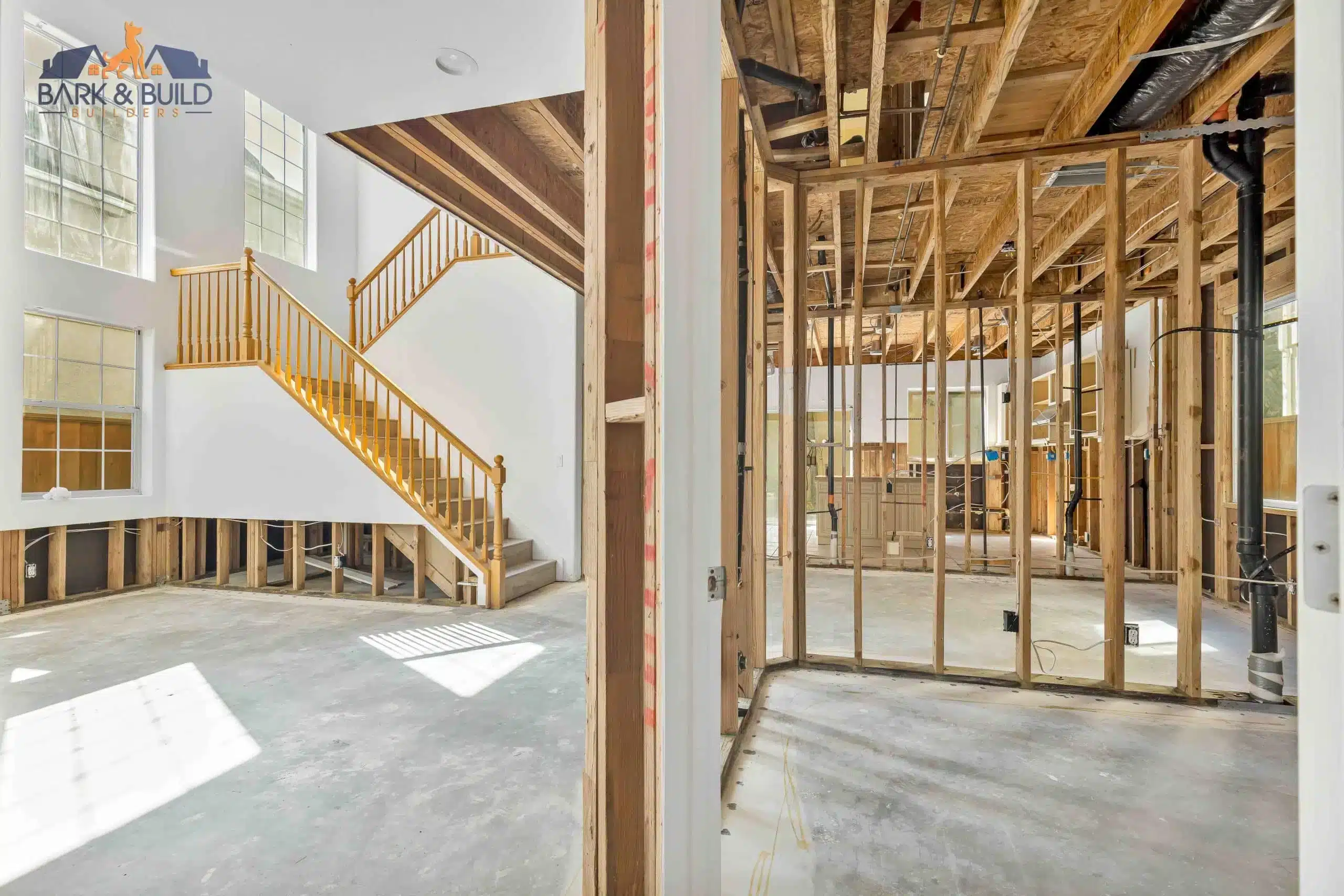 Interior work zone with the surrounding area protected