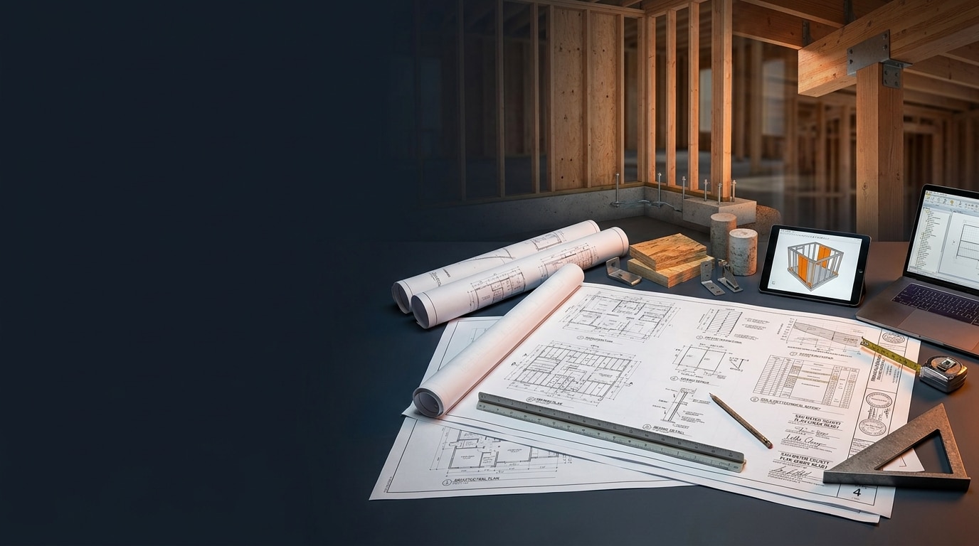 Structural engineering plans prepared for a Redwood City building permit