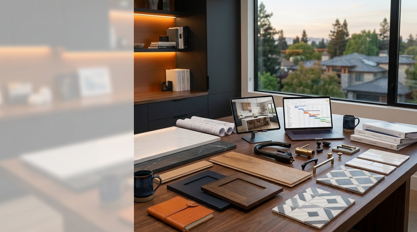 Interior design and finish selections for a Redwood City remodel