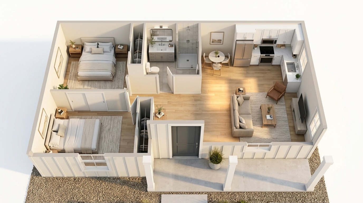 Model B1 ADU floor plan