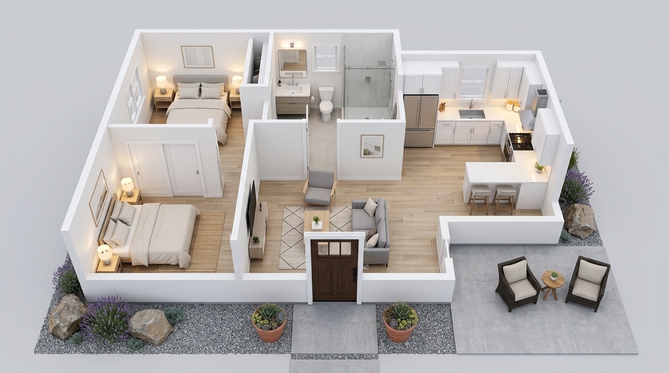 Model B2 ADU floor plan