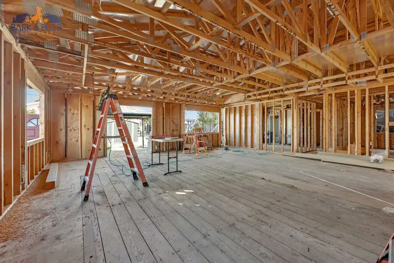 Home addition under way while the rest of the house stays in use