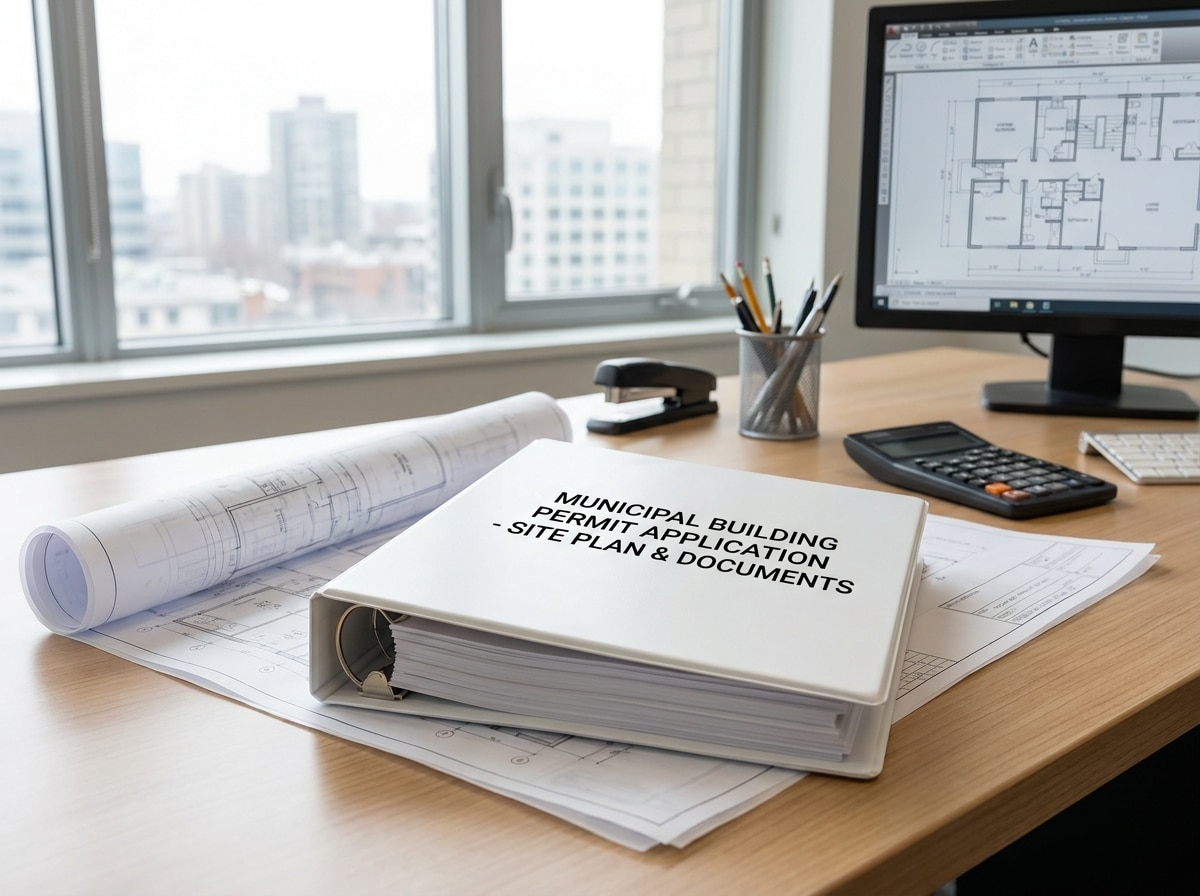 Building permit application prepared for submittal